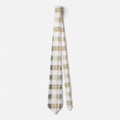 Yellow Green White Plaid Stripes Stropdas (Voorkant)