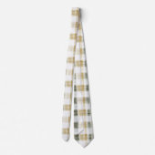 Yellow Green White Plaid Stripes Stropdas (Achterkant)