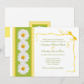 Yellow Green White Shasta Daisy Wedding Invitation Kaart (Voorkant / Achterkant)