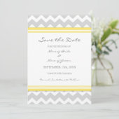 Yellow Grey Chevron Photo Weddenschap Save the Dat Save The Date (Staand voorkant)