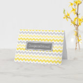 Yellow Grey Chevrons Gefeliciteerd met je verwacht Kaart (Gele Bloem)