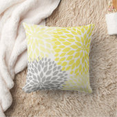 Yellow Grey Dahlia home decor Kussen (Deken)