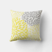 Yellow Grey Dahlia home decor Kussen (Achterkant)