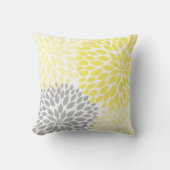 Yellow Grey Dahlia home decor Kussen (Voorkant)