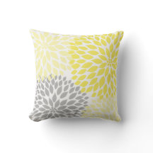 Yellow Grey Dahlia home decor