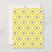 Yellow Grey Diamonds Ikat Pattern Dank u (Achterkant)