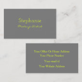 Yellow Grey Gray Custom Neon Color Makeup Artist Afsprakenkaartje (Voorkant / Achterkant)