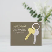 Yellow Grey Key Set Verhuisaankondigingen Aankondigingskaart (Staand voorkant)