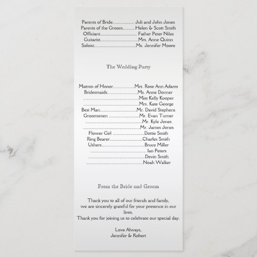Yellow Grey Silver Mossy Oak Wedding Programme Programmakaart (Achterkant)