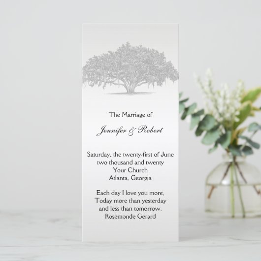 Yellow Grey Silver Mossy Oak Wedding Programme Programmakaart (Staand voorkant)