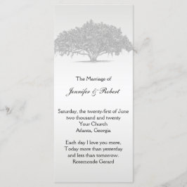 Yellow Grey Silver Mossy Oak Wedding Programme Programmakaart
