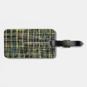 Yellow Grid Lines Art Pattern Bagagelabel (Achterkant horizontaal)