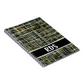 Yellow Grid Lines Art Pattern Notitieboek (Rechterzijde)