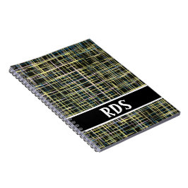Yellow Grid Lines Art Pattern Notitieboek