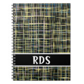 Yellow Grid Lines Art Pattern Notitieboek (Voorkant)