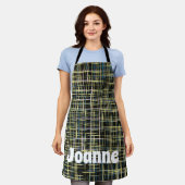 Yellow Grid Lines Art Pattern Schort (Gedragen)