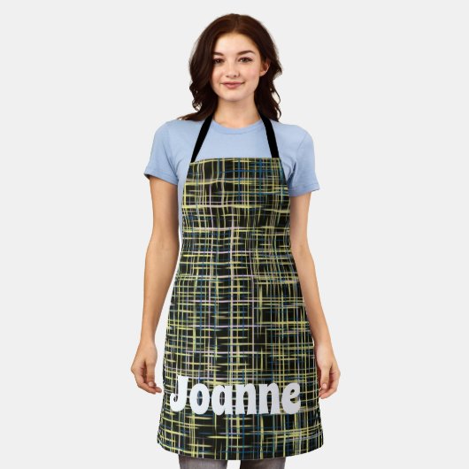 Yellow Grid Lines Art Pattern Schort (Gedragen)