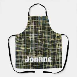 Yellow Grid Lines Art Pattern Schort