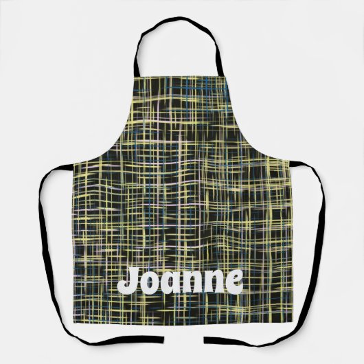 Yellow Grid Lines Art Pattern Schort (Voorkant)