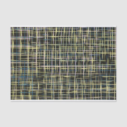 Yellow Grid Lines Art Pattern Tissuepapier (Voorkant)