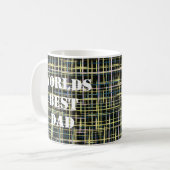 Yellow Grid Lines Art Pattern Worlds Best Koffiemok (Voorkant links)