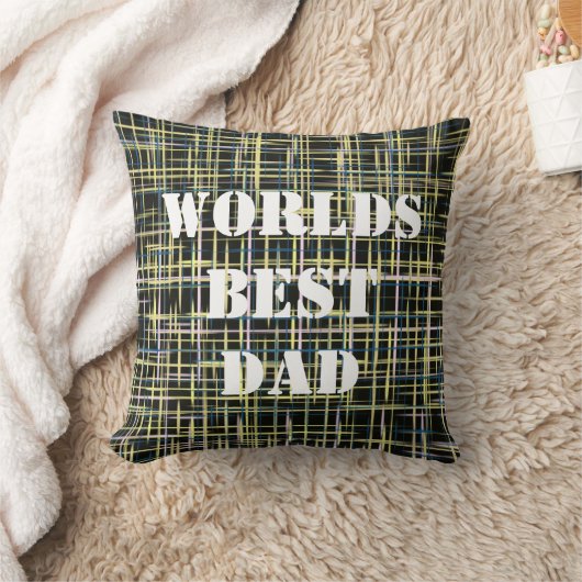 Yellow Grid Lines Art Pattern Worlds Best Kussen (Deken)