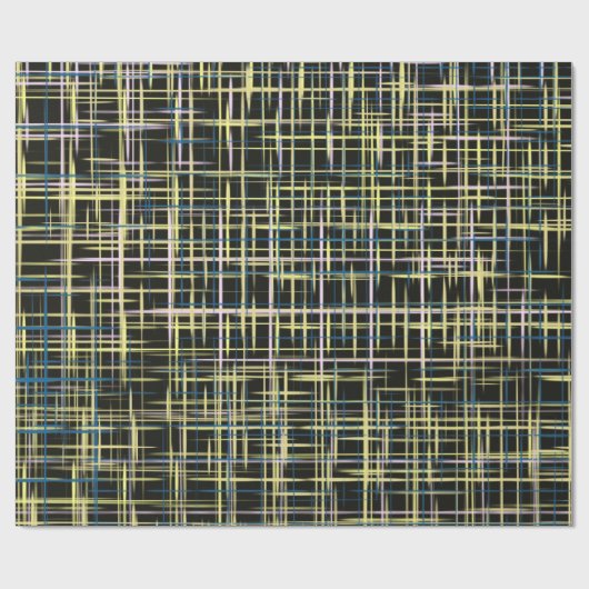 Yellow Grid Lines Digital Art Pattern Cadeaupapier (Vlak)