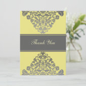 "yellow grijs" bruiloft Dank u Kaarten (Staand voorkant)