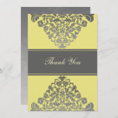 "yellow grijs" bruiloft Dank u Kaarten (Voorkant / Achterkant)