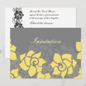 " yellow grijy " - uitnodiging voor een bloemige b (Voorkant / Achterkant)