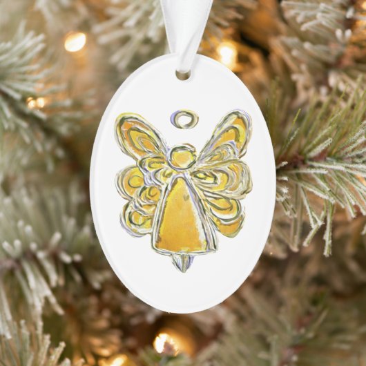 Yellow Guardian Angel Art Holiday Hanger Ornament (Boom)