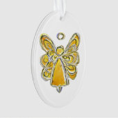 Yellow Guardian Angel Art Holiday Hanger Ornament (voorkant)