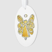 Yellow Guardian Angel Art Holiday Hanger Ornament (voorkant)