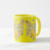 Yellow Guardian Angel Custom Art Koffie Mok Cup (Voorkant rechts)