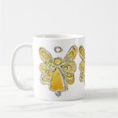 Yellow Guardian Angel Custom Art Koffie Mok Cup (Links)