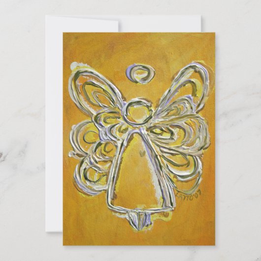 Yellow Guardian Angel Custom Invite of Invitation Kaart (Voorkant)