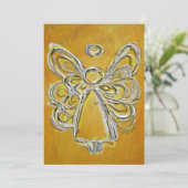 Yellow Guardian Angel Custom Invite of Invitation Kaart (Staand voorkant)