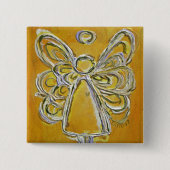 Yellow Guardian Angel Custom Vakantie Button Pin (Voorkant)
