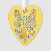 Yellow Guardian Engel Kersthanger Ornament (voorkant)