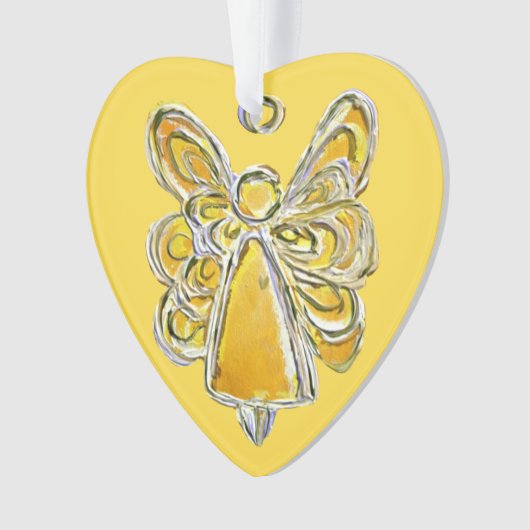 Yellow Guardian Engel Kersthanger Ornament (voorkant)