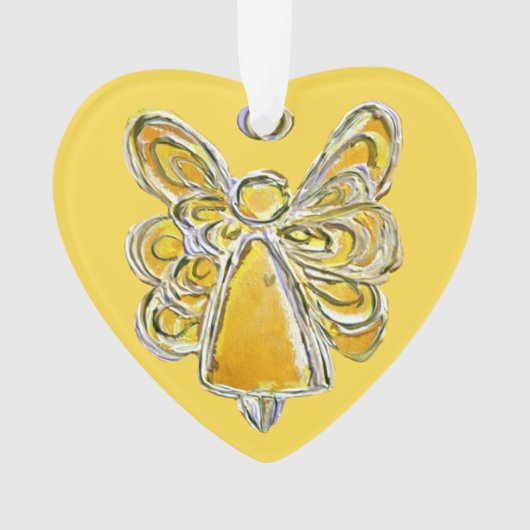 Yellow Guardian Engel Kersthanger Ornament (voorkant)