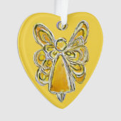 Yellow Guardian Engel Kersthanger Ornament (voorkant)