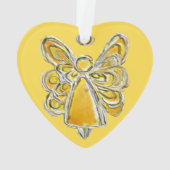 Yellow Guardian Engel Kersthanger Ornament (achterkant)