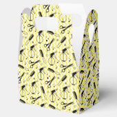 Yellow Hairdresser Tool Patroon Bedankdoosjes (Geopend)