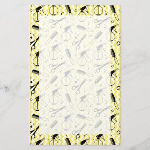 Yellow Hairdresser Tool Patroon Briefpapier