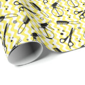 Yellow Hairdresser Tool Patroon Cadeaupapier (Rol Hoek)