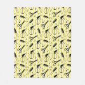 Yellow Hairdresser Tool Patroon Fleece Deken (Voorkant)