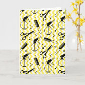 Yellow Hairdresser Tool Patroon Kaart (Gele Bloem)