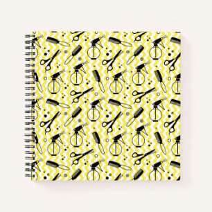 Yellow Hairdresser Tool Patroon Notitieboek