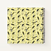 Yellow Hairdresser Tool Patroon Notitieboek (Achterkant)